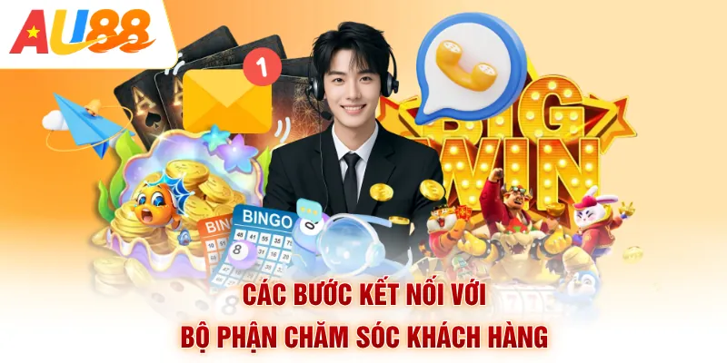 Các bước kết nối với bộ phận chăm sóc khách hàng