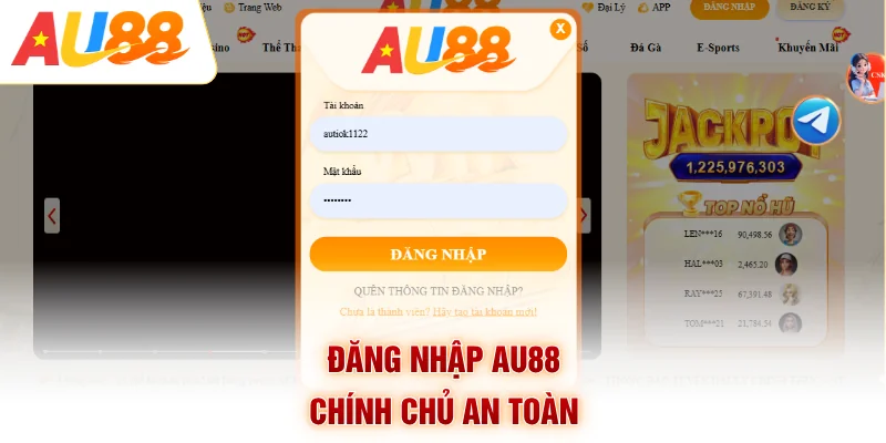 Đăng nhập AU88 chính chủ an toàn